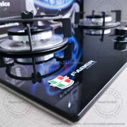 Faber Italia 4.8kW Tempered Glass Built-in Cooker Hob / Gas Stove FGH VITTO 2B/76BK