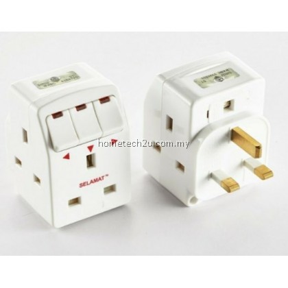 ORIGINAL SELAMAT 3 WAY Adaptor With Neon Switch (SIRIM) SA-32/2K-333L Best Quality Plug Kepala Tiga 3 Extension Socket ORIGINAL SELAMAT 3 WAY Adaptor With Neon Switch (SIRIM) SA-32/2K-333L Best Quality Plug Kepala Tiga 3 Extension Socket