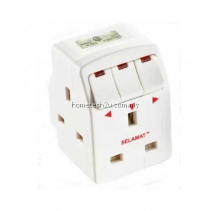 ORIGINAL SELAMAT 3 WAY Adaptor With Neon Switch (SIRIM) SA-32/2K-333L Best Quality Plug Kepala Tiga 3 Extension Socket ORIGINAL SELAMAT 3 WAY Adaptor With Neon Switch (SIRIM) SA-32/2K-333L Best Quality Plug Kepala Tiga 3 Extension Socket