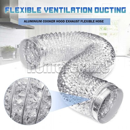 Aluminium Gas Cooker hood hob Pipe Exhaust Flexible Ducting Hose 6 Inch Saluran Paip Penyedut Asap Dapur Aluminium Gas Cooker hood hob Pipe Exhaust Flexible Ducting Hose 6 Inch Saluran Paip Penyedut Asap Dapur