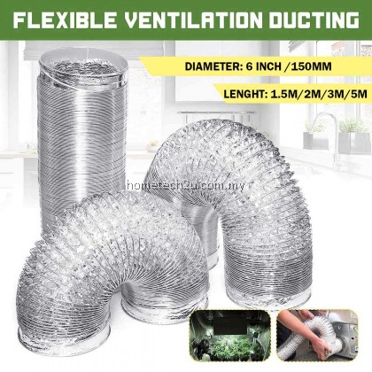 Aluminium Gas Cooker hood hob Pipe Exhaust Flexible Ducting Hose 6 Inch Saluran Paip Penyedut Asap Dapur Aluminium Gas Cooker hood hob Pipe Exhaust Flexible Ducting Hose 6 Inch Saluran Paip Penyedut Asap Dapur