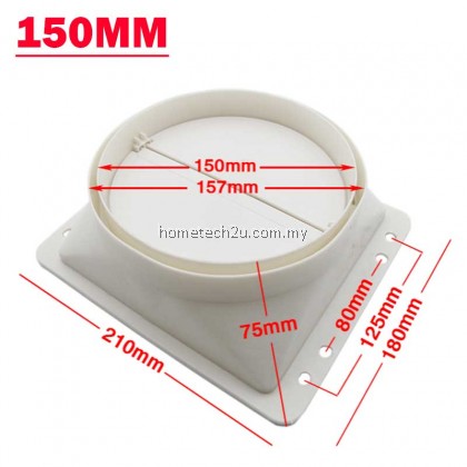 Kitchen hood cover valve air outlet base cap 150/160mm ducting hose spare parts accessories penyedut asap dapur Kitchen hood cover valve air outlet base cap 150/160mm ducting hose spare parts accessories penyedut asap dapur