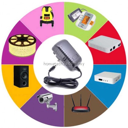 Malaysia 3 Pin AC to DC (5.5*2.5mm) 12V 1A Switching Power Supply Adapter DC Power Adaptor