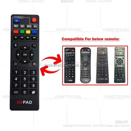 EVpad Remote Control for EVpad 3S / 3 / 3Max / 2S / Pro+ / Plus / EVBOX PLUS EV PAD EVpad Remote Control for EVpad 3S / 3 / 3Max / 2S / Pro+ / Plus / EVBOX PLUS EV PAD