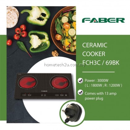 Faber Italia FCH3C Built-in Double Electric Ceramic Cooker Hob FCH 3C/69BK (FCH 3C/69) Faber Italia FCH3C Built-in Double Electric Ceramic Cooker Hob FCH 3C/69BK (FCH 3C/69)
