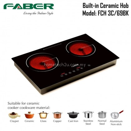 Faber Italia FCH3C Built-in Double Electric Ceramic Cooker Hob FCH 3C/69BK (FCH 3C/69) Faber Italia FCH3C Built-in Double Electric Ceramic Cooker Hob FCH 3C/69BK (FCH 3C/69)