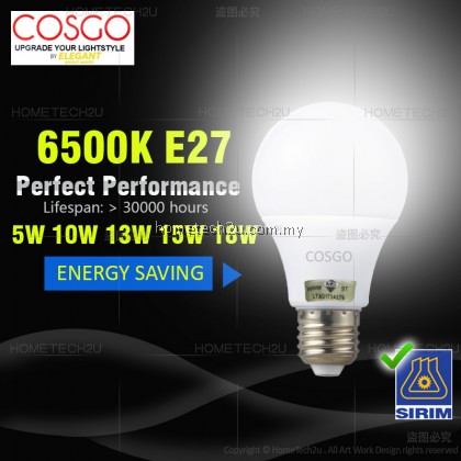 COSGO LED Bulb E27 with SIRIM Light Bulb 5W 10W 13W 15W 18W 6500K Daylight MENTOL LAMPU LED COSGO LED Bulb E27 with SIRIM Light Bulb 5W 10W 13W 15W 18W 6500K Daylight MENTOL LAMPU LED