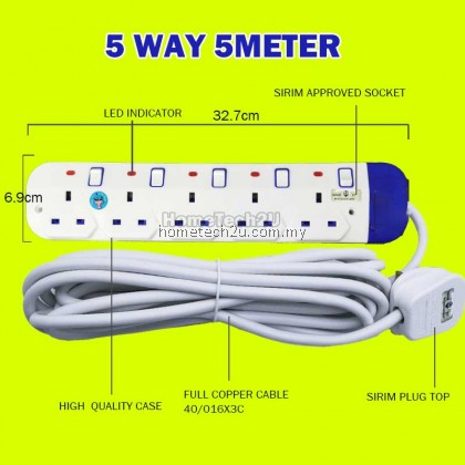 Extension Plug with Sirim Approved 13A Trailing Socket Copper Cable Power Plug 2/5 meter Extension Plug with Sirim Approved 13A Trailing Socket Copper Cable Power Plug 2/5 meter