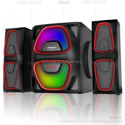 AmpAudio 2.1 Multimedia Speaker System Audio SMA-68T With PC Computer Speaker Subwoofer Bluetooth Speakers FM Radio Home Theater Speaker