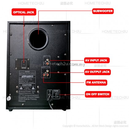 AmpAudio 2.1 Multimedia Speaker System Audio SMA-68T With PC Computer Speaker Subwoofer Bluetooth Speakers FM Radio Home Theater Speaker