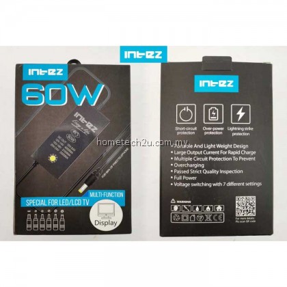 Intez Universal Power Adapter 30w-60w Voltage Adjustable Multi Ac To Dc Power Adapter 12v To 24v For Electronic, Monitor, Pos, Led TV Devices