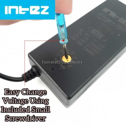 Intez Universal Power Adapter 30w-60w Voltage Adjustable Multi Ac To Dc Power Adapter 12v To 24v For Electronic, Monitor, Pos, Led TV Devices