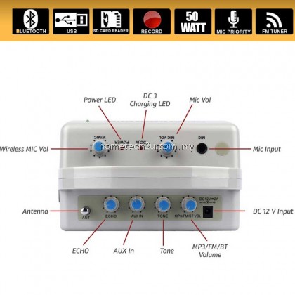 DYNAMAX SR139H Portable PA System Speaker Outdoor Rechargeable PA Amplifier Wireless Bluetooth USB/SD FM SR138H DYNAMAX SR139H Portable PA System Speaker Outdoor Rechargeable PA Amplifier Wireless Bluetooth USB/SD FM SR138H