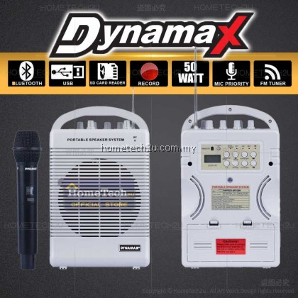 DYNAMAX SR139H Portable PA System Speaker Outdoor Rechargeable PA Amplifier Wireless Bluetooth USB/SD FM SR138H DYNAMAX SR139H Portable PA System Speaker Outdoor Rechargeable PA Amplifier Wireless Bluetooth USB/SD FM SR138H