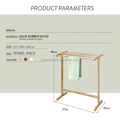 LAVELLE DIY Wooden Solidwood Rak Tuala Towel Rack Cloth Drying Rack rak baju Kayu LAVELLE DIY Wooden Solidwood Rak Tuala Towel Rack Cloth Drying Rack rak baju Kayu
