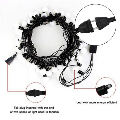 Lampu Lip Lap Liplap Raya 6M 50leds Colourful Ball RGB Led String Light Fairy Christmas Lights for Party Holiday Decoration Lampu Lip Lap Liplap Raya 6M 50leds Colourful Ball RGB Led String Light Fairy Christmas Lights for Party Holiday Decoration