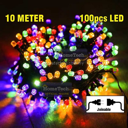 Lampu Raya Lip Lap LipLap 10M 100leds Colourful Hexagon RGB Led String Light Fairy Christmas Decoration Lights Lampu Raya Lip Lap LipLap 10M 100leds Colourful Hexagon RGB Led String Light Fairy Christmas Decoration Lights