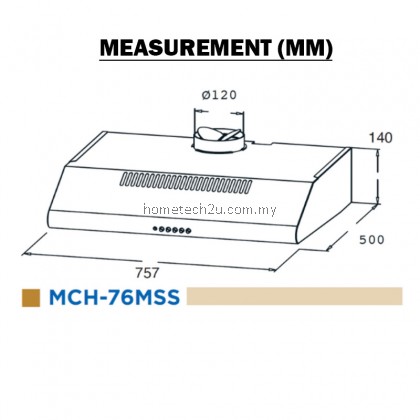 MIDEA SLIM COOKER HOOD (76CM) MCH-76MSS MCH76MSS MIDEA SLIM COOKER HOOD (76CM) MCH-76MSS MCH76MSS