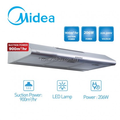 Midea Stainless Steel Cooker Slim Hood MCH-90F49SS