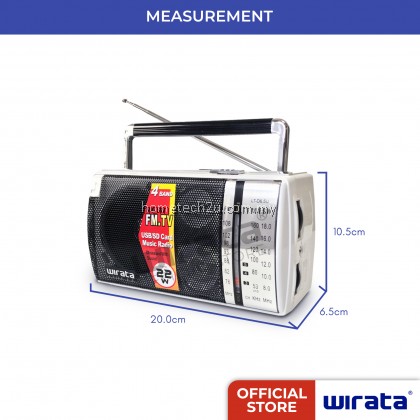 WIRATA Portable FM Radio 4 Band with USB/SD card slot (LT-D6.5U) WIRATA Portable FM Radio 4 Band with USB/SD card slot (LT-D6.5U)