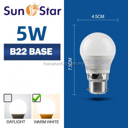 [SIRIM] SunStar LED Bulb E27 B22 5W 10W 15W 20W Energy Saving Super Bright Light Bulb Lampu Mentol 3000K 6500K Lamp Bulb