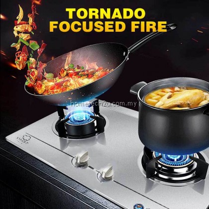 Smart Stainless Steel Built-in Hob Gas Stove Dapur Tanam 4.5KW 130mm Burner HSH-98 MGH-S633M HB802S2