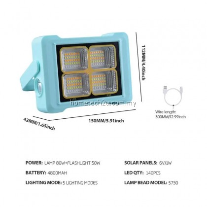Portable LED Work Light with Rechargeable Battery Solar LED Flood Light+Flashlight Emergency Phone Charge Camping Portable LED Work Light with Rechargeable Battery Solar LED Flood Light+Flashlight Emergency Phone Charge Camping