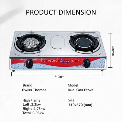 Yelux Dual Gas Stove Stainless Steel Infrared Burner 8 Jet Head Nozzle LPG Cooktop Dapur Gas Yelux Dual Gas Stove Stainless Steel Infrared Burner 8 Jet Head Nozzle LPG Cooktop Dapur Gas