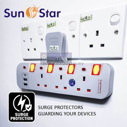 SUNSTAR Multiple T-Adaptor Socket 3Way 4Way Adaport with 3.1A USB Type C Port Multiple Extension Wall Socket (SIRIM) SUNSTAR Multiple T-Adaptor Socket 3Way 4Way Adaport with 3.1A USB Type C Port Multiple Extension Wall Socket (SIRIM)