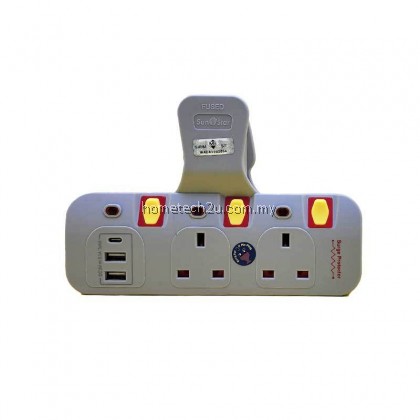 SUNSTAR Multiple T-Adaptor Socket 3Way 4Way Adaport with 3.1A USB Type C Port Multiple Extension Wall Socket (SIRIM) SUNSTAR Multiple T-Adaptor Socket 3Way 4Way Adaport with 3.1A USB Type C Port Multiple Extension Wall Socket (SIRIM)