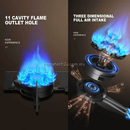 Dapur Gas Tanam Flexible Flip-Up Infrared Stainless Steel Built-in Hob with Safety Device (8.5kW) 煤气炉 Dapur Gas Tanam Flexible Flip-Up Infrared Stainless Steel Built-in Hob with Safety Device (8.5kW) 煤气炉