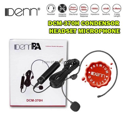 DENN DCM-370H Condensor Headset Microphone/ Clip Mic DCM-070