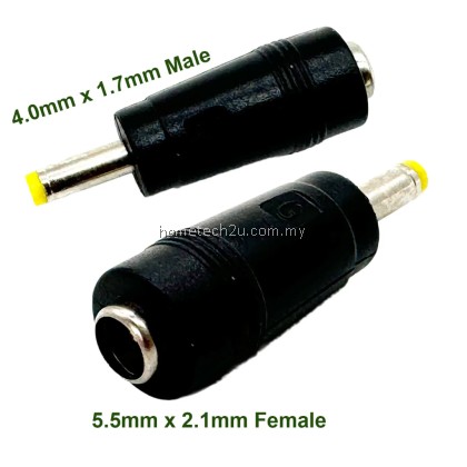 DC Power Adapter 5.5mm x 2.1mm Female Jack to 4.0mm x 1.7mm Male Plug Socket Outlet for Laptop Interface Cable Connector DC Power Adapter 5.5mm x 2.1mm Female Jack to 4.0mm x 1.7mm Male Plug Socket Outlet for Laptop Interface Cable Connector