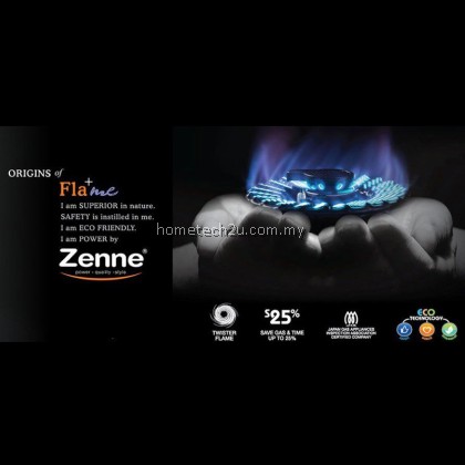 Zenne KGS301C Double Burner Stainless Steel Gas Cooker Stove - Twister Flame, LPG Dapur Masak