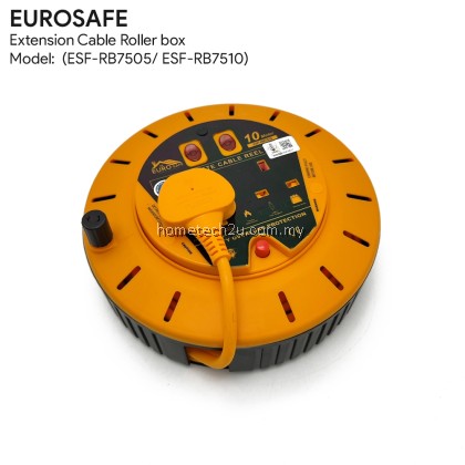 Eurosafe Cassette Extension Reel 5m/10m, Full Copper, 13A 240V, Overload Protection, Durable, Easy Wind, Impact-Resistan Eurosafe Cassette Extension Reel 5m/10m, Full Copper, 13A 240V, Overload Protection, Durable, Easy Wind, Impact-Resistan