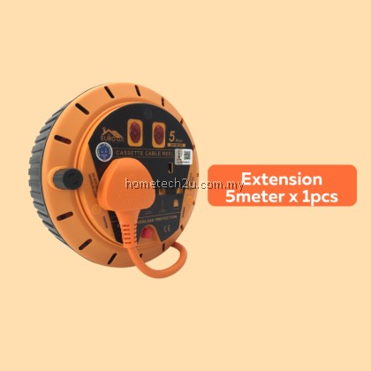 Eurosafe Cassette Extension Reel 5m/10m, Full Copper, 13A 240V, Overload Protection, Durable, Easy Wind, Impact-Resistan Eurosafe Cassette Extension Reel 5m/10m, Full Copper, 13A 240V, Overload Protection, Durable, Easy Wind, Impact-Resistan