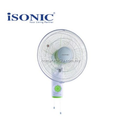 Isonic 16'' Wall Fan CTF-WF16 - 60W 5 Blade Powerful Cooling, 3 Speed Control, Automatic Oscillation, Light Green Isonic 16'' Wall Fan CTF-WF16 - 60W 5 Blade Powerful Cooling, 3 Speed Control, Automatic Oscillation, Light Green