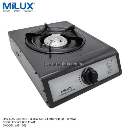 MILUX ME-100 Single Burner Gas Cooker | Beehive Burner Head | Automatic Ignition | Compact & Durable MILUX ME-100 Single Burner Gas Cooker | Beehive Burner Head | Automatic Ignition | Compact & Durable