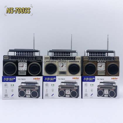 New NS-7003S Vintage Retro Radio Bluetooth Speaker Portable Radio | Solar Powered FM/AM/SW3 Band Radio Player New NS-7003S Vintage Retro Radio Bluetooth Speaker Portable Radio | Solar Powered FM/AM/SW3 Band Radio Player