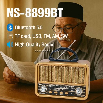 Retro Radio NS-8899BT Wooden Vintage Bluetooth Speaker with FM/AM/SW Radio – Portable & Stylish Retro Radio NS-8899BT Wooden Vintage Bluetooth Speaker with FM/AM/SW Radio – Portable & Stylish