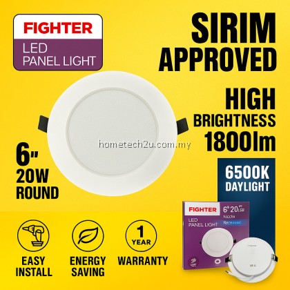 FIGHTER LED DOWNLIGHT LAMPU CEILING 4”12W | 6” 20WATT (6500K) LAMPU LED DOWN LIGHT ROUND SQUARE FIGHTER LED DOWNLIGHT LAMPU CEILING 4”12W | 6” 20WATT (6500K) LAMPU LED DOWN LIGHT ROUND SQUARE
