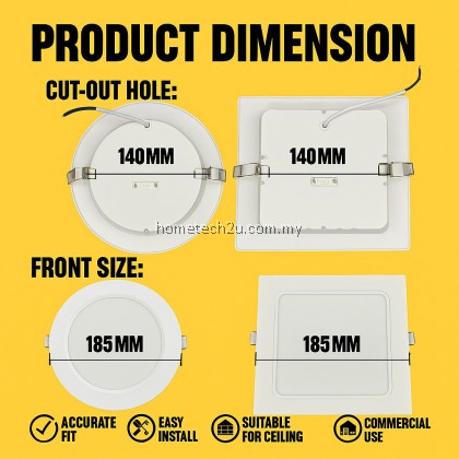 FIGHTER LED DOWNLIGHT LAMPU CEILING 4”12W | 6” 20WATT (6500K) LAMPU LED DOWN LIGHT ROUND SQUARE FIGHTER LED DOWNLIGHT LAMPU CEILING 4”12W | 6” 20WATT (6500K) LAMPU LED DOWN LIGHT ROUND SQUARE