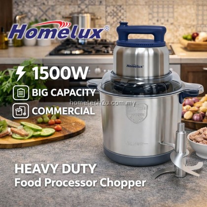 Homelux Commercial Food Chopper & Meat Grinder HMG-6L / 8L / 12L | Stainless Steel | 1200W–1800W