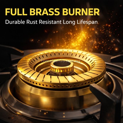 HOMELUX Built-In Stainless Steel Gas Hob 2 Burner Powerful 3.5kW+3.5kW Brass Burner Dapur Gas Tanam Heavy Duty Cooker