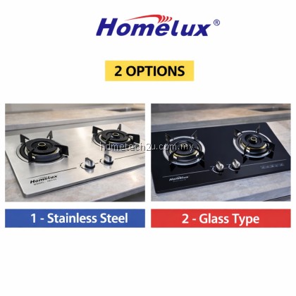 HOMELUX Built-In Stainless Steel Gas Hob 2 Burner Powerful 3.5kW+3.5kW Brass Burner Dapur Gas Tanam Heavy Duty Cooker