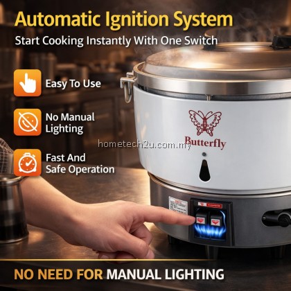 Butterfly Commercial Gas Rice Cooker 10L Heavy Duty LPG Rice Cooker For Restaurant Catering Kantin 50 Pax Butterfly Commercial Gas Rice Cooker 10L Heavy Duty LPG Rice Cooker For Restaurant Catering Kantin 50 Pax