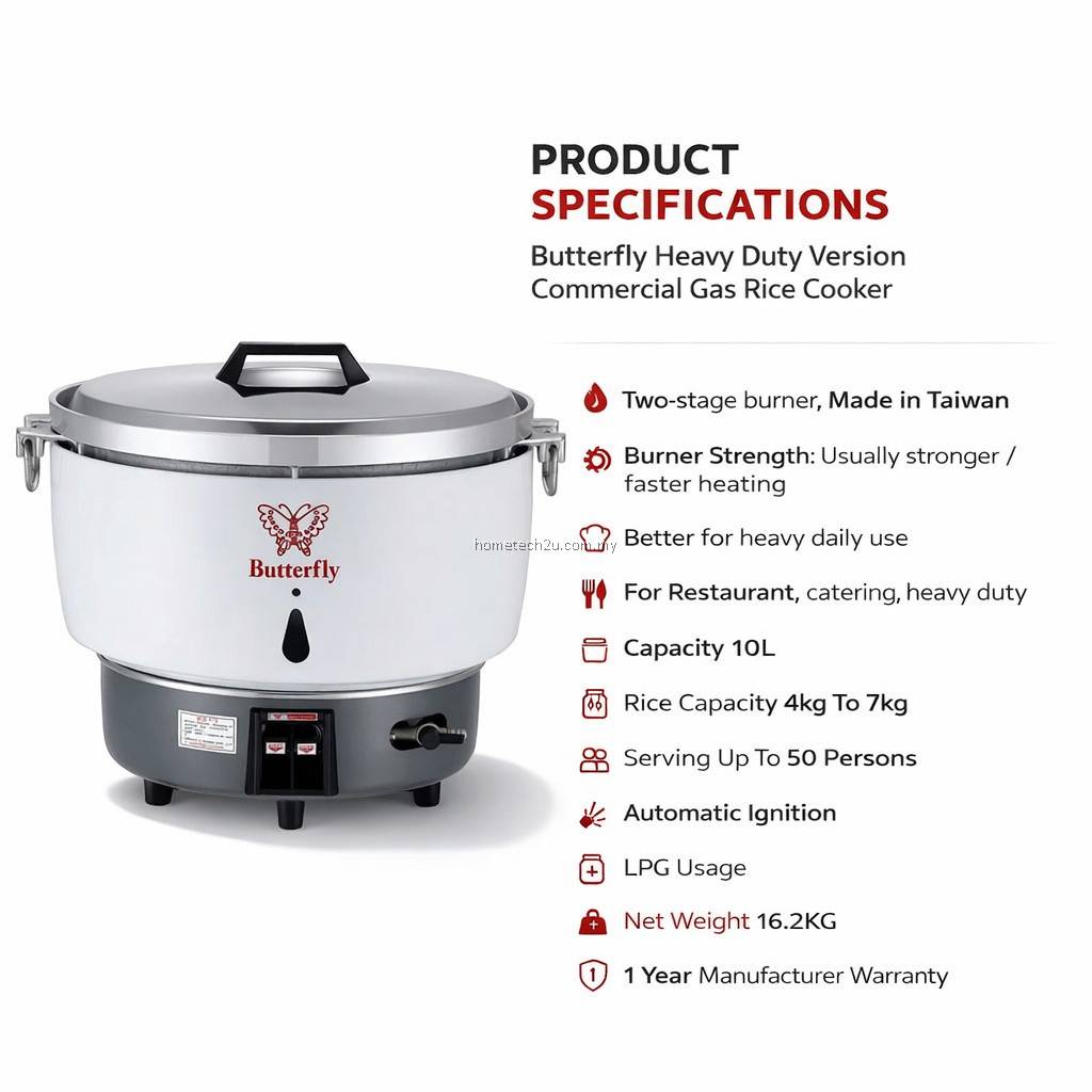 Propane Rice Cooker Butterfly Commercial Gas Rice Cooker 10L Heavy Duty LPG Rice Cooker For ...