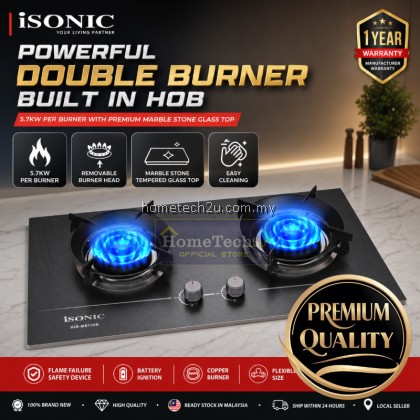 iSONIC Marble Stone Built-In Gas Hob | 2 Burner 5.7kW Hyper Flame | Tempered Glass | LPG Cooker Hob iSONIC Marble Stone Built-In Gas Hob | 2 Burner 5.7kW Hyper Flame | Tempered Glass | LPG Cooker Hob