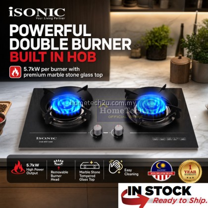 iSONIC Marble Stone Built-In Gas Hob | 2 Burner 5.7kW Hyper Flame | Tempered Glass | LPG Cooker Hob iSONIC Marble Stone Built-In Gas Hob | 2 Burner 5.7kW Hyper Flame | Tempered Glass | LPG Cooker Hob