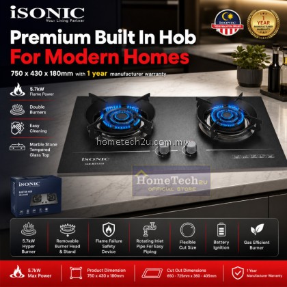 iSONIC Marble Stone Built-In Gas Hob | 2 Burner 5.7kW Hyper Flame | Tempered Glass | LPG Cooker Hob iSONIC Marble Stone Built-In Gas Hob | 2 Burner 5.7kW Hyper Flame | Tempered Glass | LPG Cooker Hob